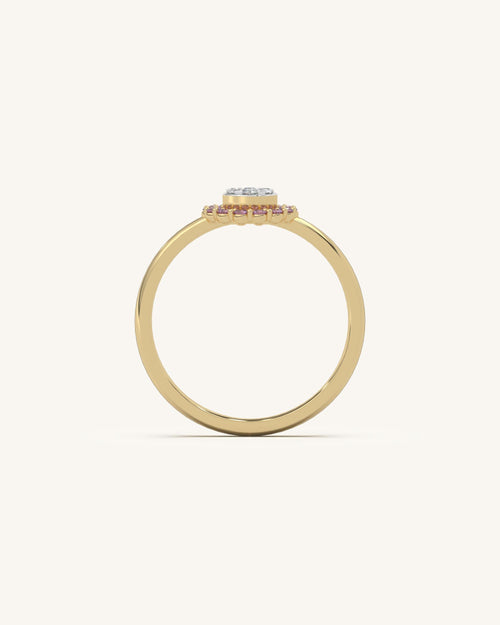 Pink Halo Diamond Ring