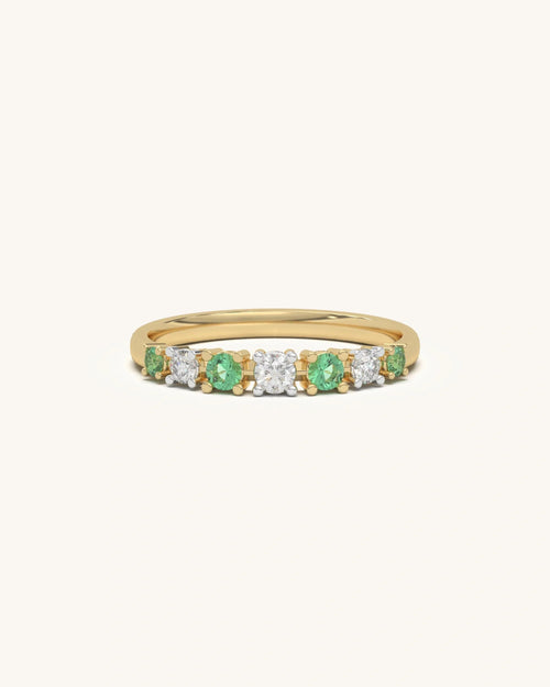 Green Diamond Band Ring