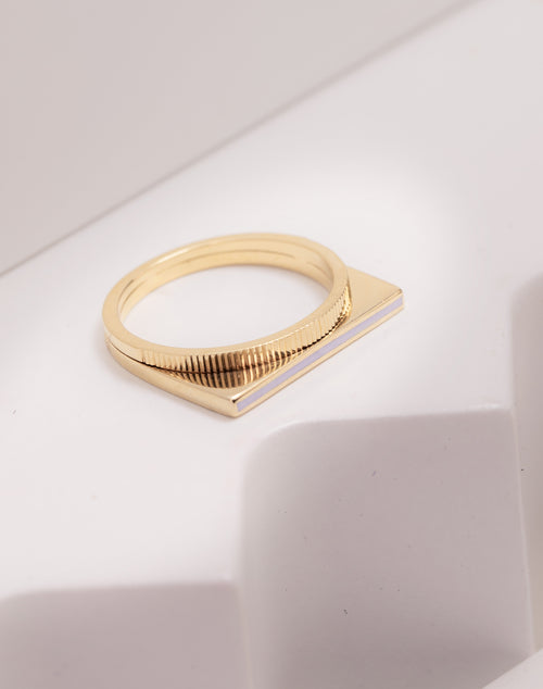 White Enamel Ring