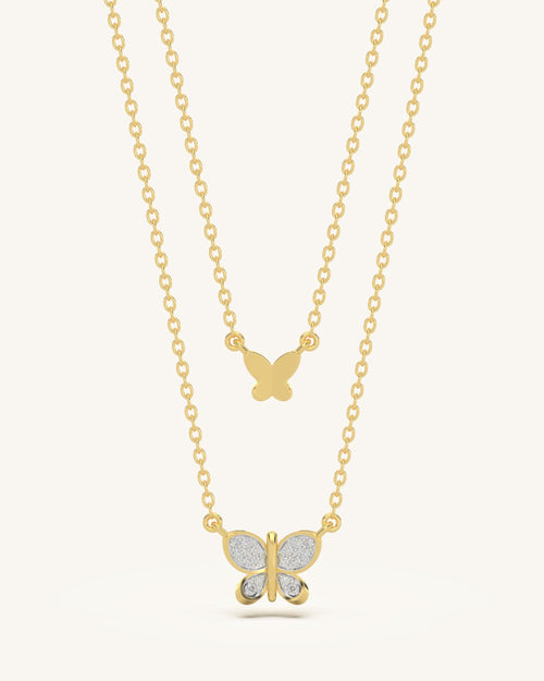 2 Layer Butterfly Necklace