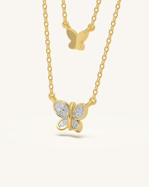 2 Layer Butterfly Necklace
