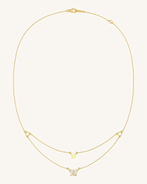 2 Layer Butterfly Necklace