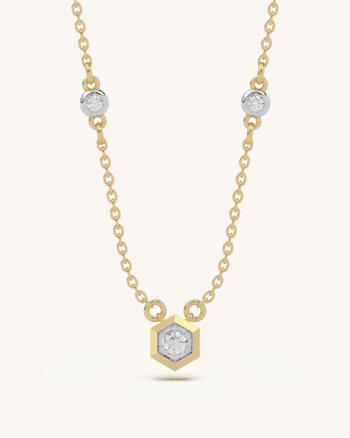 Hexagon Charm Necklace