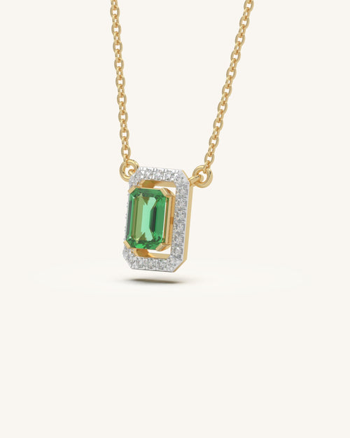 Emerald Halo Necklace