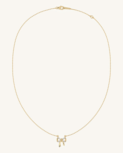 Gold Plated Silver Bow Pendant