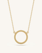 Textured Hoop Necklace