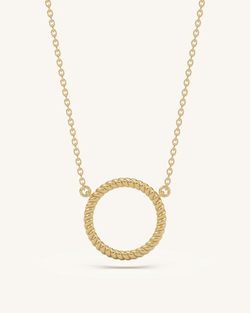 Textured Hoop Necklace