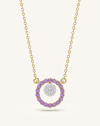 Pink Halo Pendant Necklace