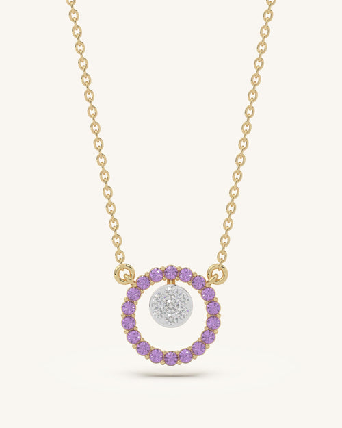 Pink Halo Pendant Necklace