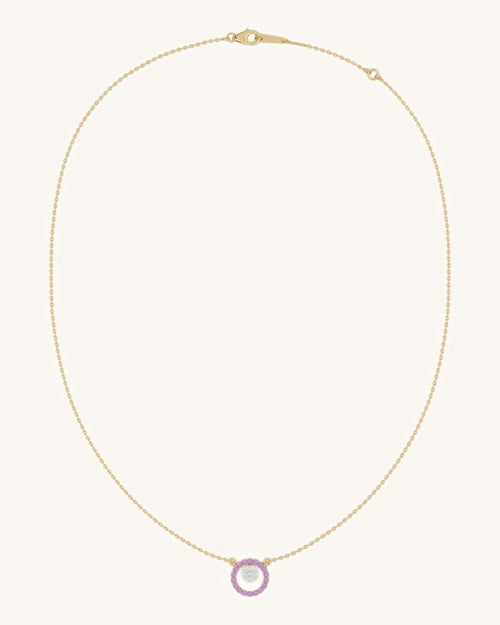Pink Halo Pendant Necklace