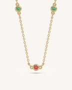 Red Green Stone Necklace