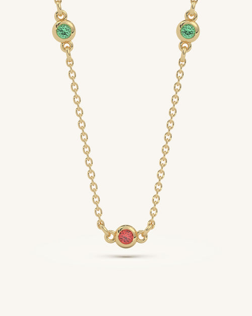 Red Green Stone Necklace