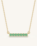 Green Bar Pendant Necklace