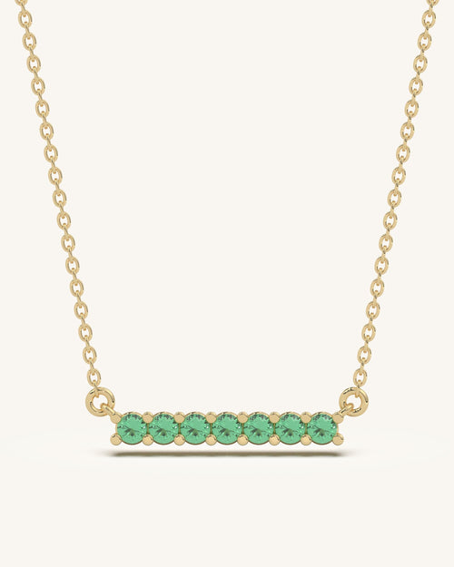 Green Bar Pendant Necklace