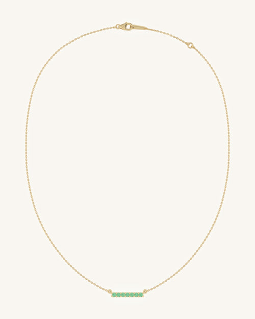 Green Bar Pendant Necklace