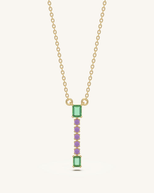 Vertical Gem Drop Necklace