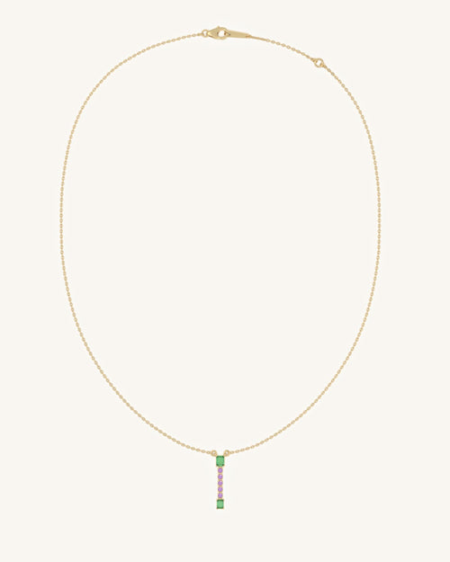 Vertical Gem Drop Necklace