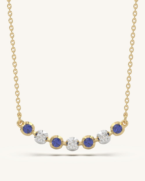 Blue White Stone Necklace