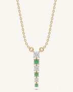 Green White Drop Necklace