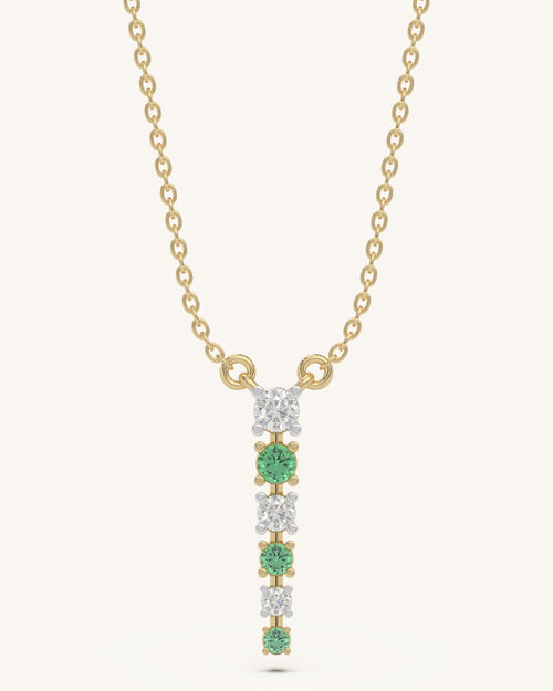 Green White Drop Necklace