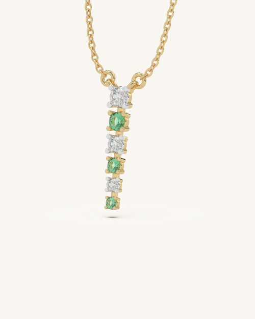 Green White Drop Necklace