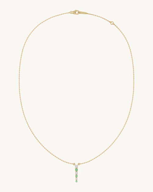 Green White Drop Necklace