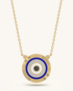 Radiant Round Evil Eye Pendant Necklace