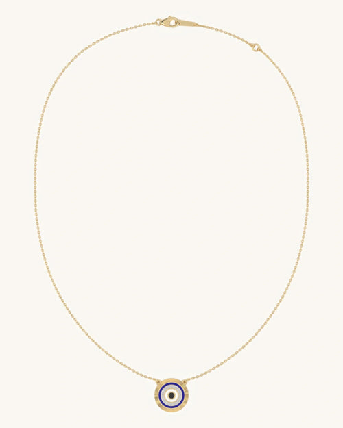 Radiant Round Evil Eye Pendant Necklace