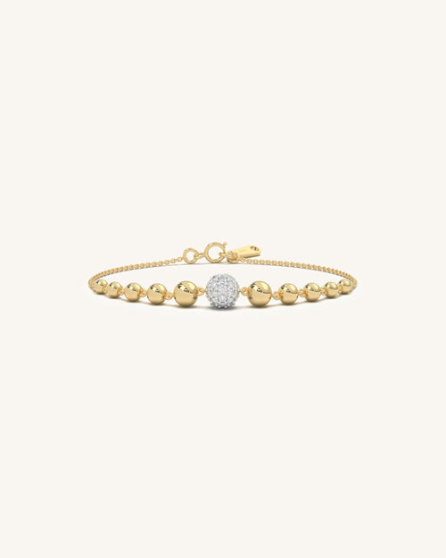 Gold Plated Silver Beaded Bracelet