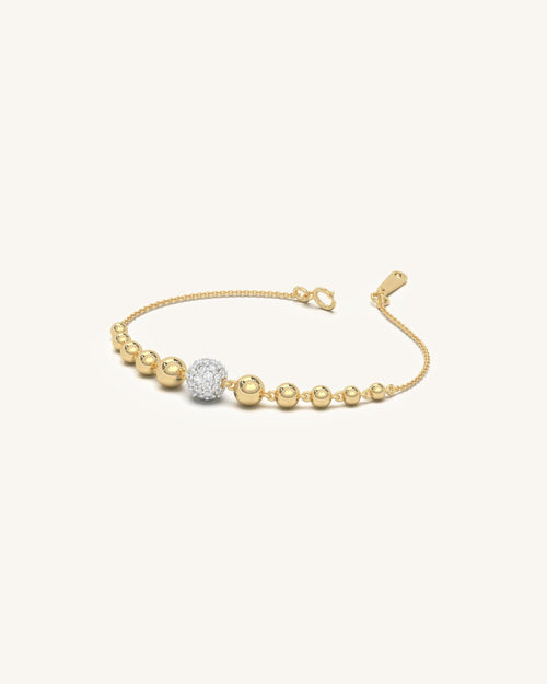 Gold Plated Silver Beaded Bracelet