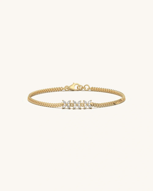 Triple Flower Sparkle Bracelet