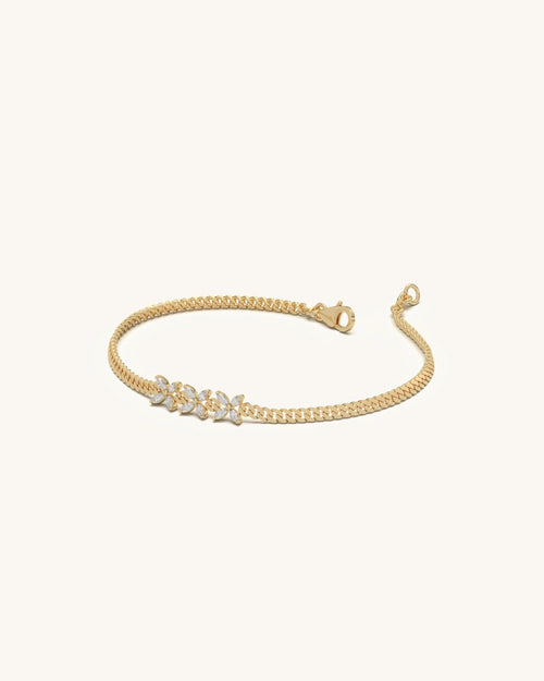 Triple Flower Sparkle Bracelet