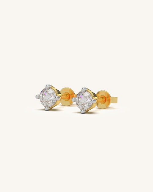 Round Prong Earrings