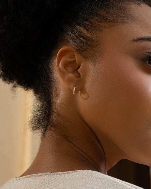 Diamond Lined Hoops