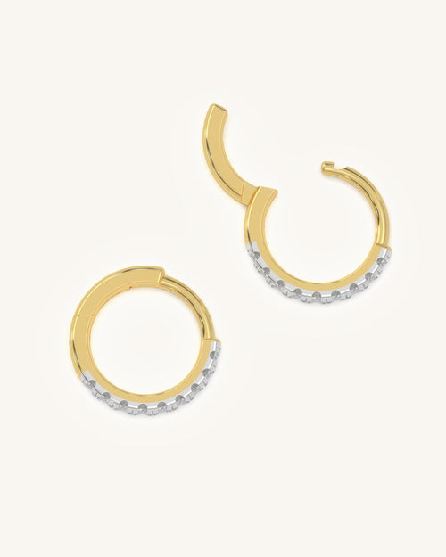 Diamond Lined Hoops