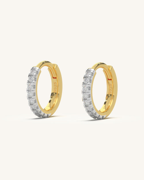 Diamond Lined Hoops