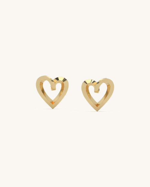 Shimmering Heart Studs