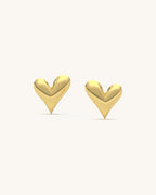 Gold Plated Silver Heart Studs
