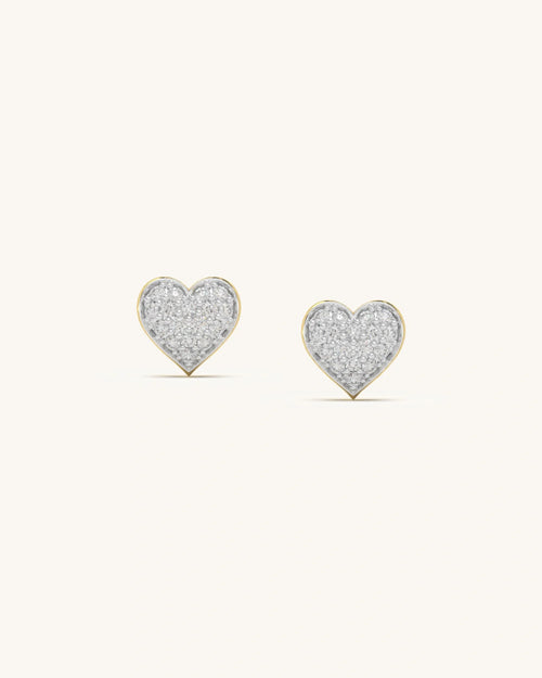 Diamond Heart Studs