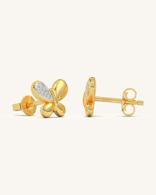 Two Tone Butterfly Earrings