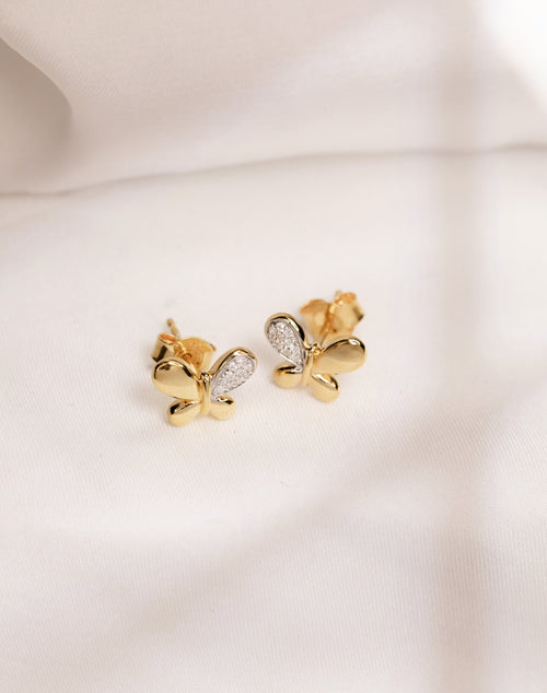 Two Tone Butterfly Earrings