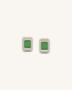 Emerald Halo Studs