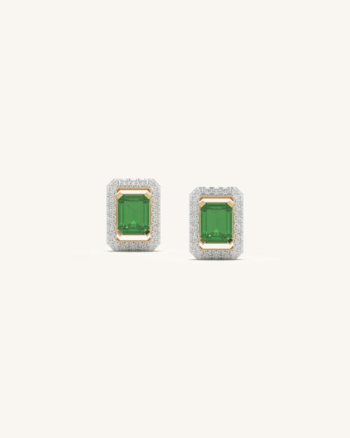 Emerald Halo Studs