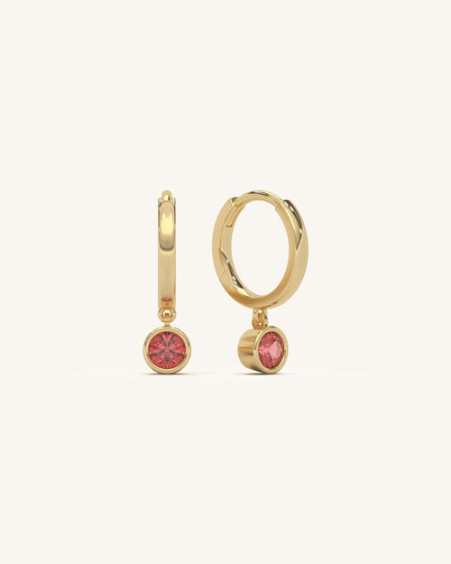 Ruby Drop Hoops