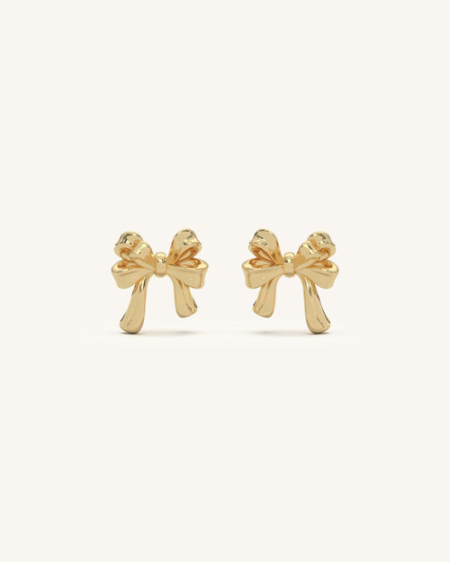 Gold Bow Earrings