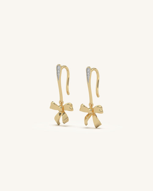 Two-Tone Bow Earrings