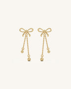 Long Bow Drop Earrings