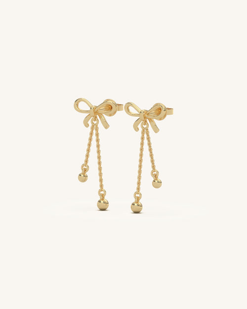 Long Bow Drop Earrings