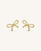 Curved Bow Drop Earrings