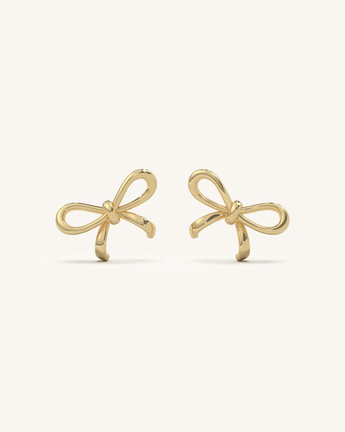 Curved Bow Drop Earrings